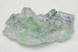 Glass-Clear, Purple & Green Cubic Fluorite Crystals - China #205558-1